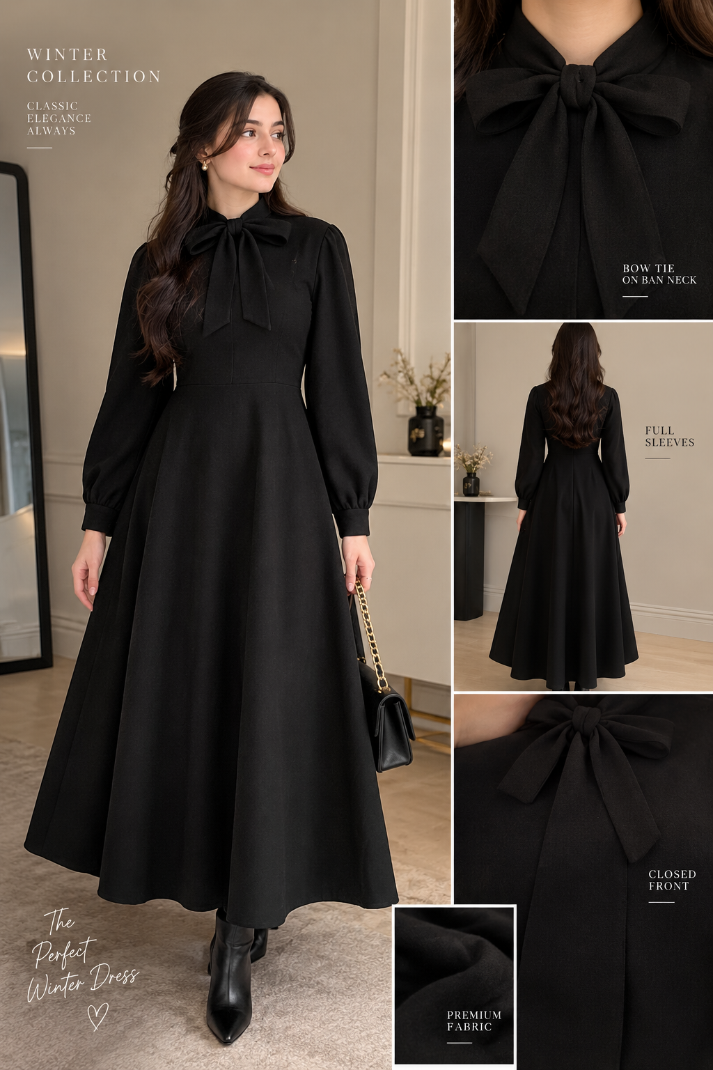 Timeless Winter Dress 🖤 | Zyro Apparels