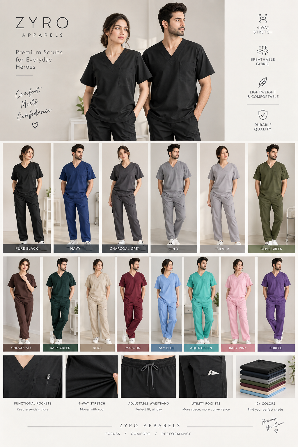 UNISEX MEDICAL SCRUBS